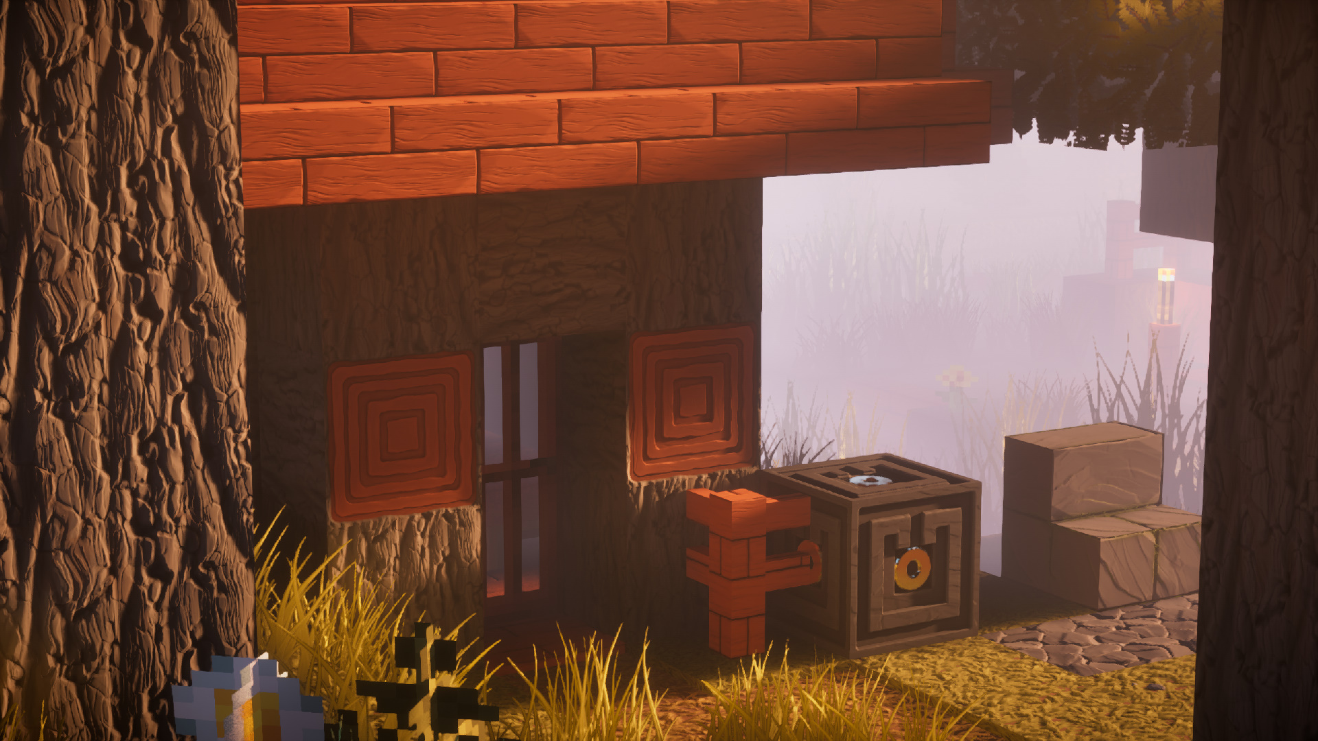 Visual representation of minecraft textures using Stylista resourcepack and NostalgiaVX shader.